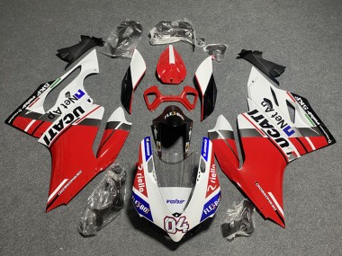 Cheap 2011-2014 Ducati Panigale 899/1199 Motorcycle Fairings - White Red Blue Glossy Black Flex-Box Valsir 04