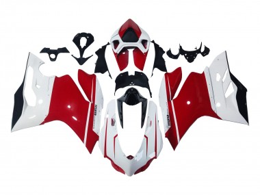 Cheap 2011-2014 Ducati 1199 Motorcycle Fairings - White Red Glossy Black