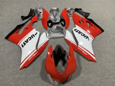 Cheap 2011-2014 Ducati 1199 Motorcycle Fairings - Red White Glossy Black