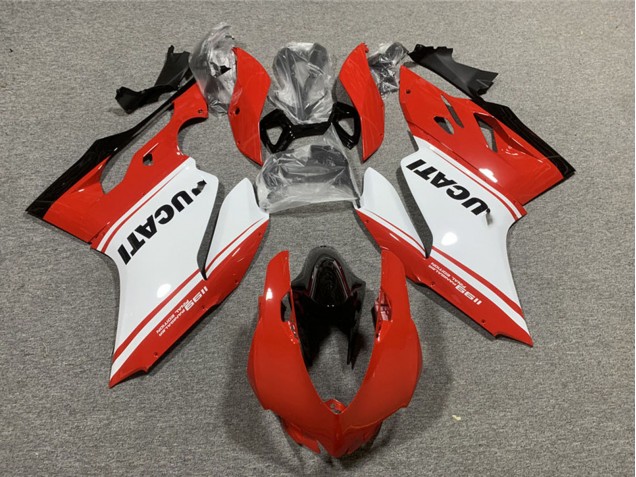 2011-2014 Ducati 1199 Motorcycle Fairings - Red White Glossy Black