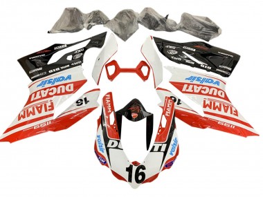 Cheap 2011-2014 Ducati Panigale 1199 Motorcycle Fairings - White Red Glossy Black Valsir Fiamm Ficc 16