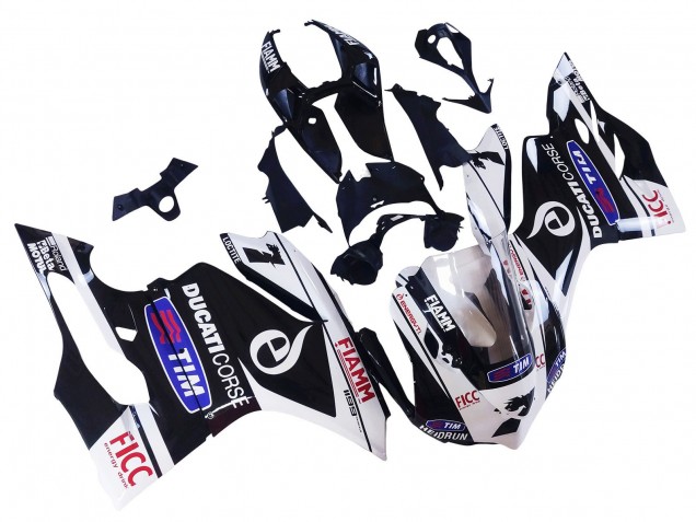 2011-2014 Ducati Panigale 899/1199 Motorcycle Fairings - White Black Blue Fiamm Ficc 7