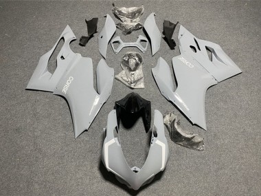 Cheap 2011-2014 Ducati 1199 Motorcycle Fairings - Light Nardo Grey White Corse