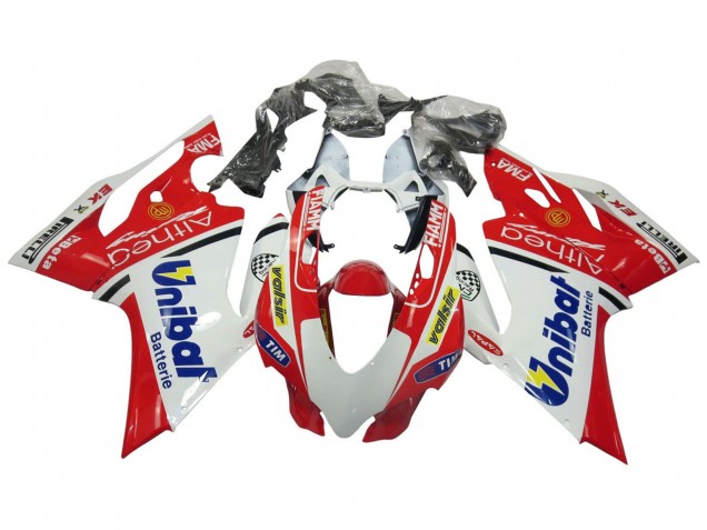 2011-2014 Ducati Panigale 899/1199 Motorcycle Fairings - White Red Blue Valsir Fiamm