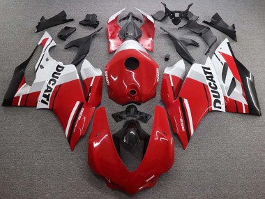 Cheap 2015-2020 Ducati 959 Bike Fairings - White Red Glossy Black