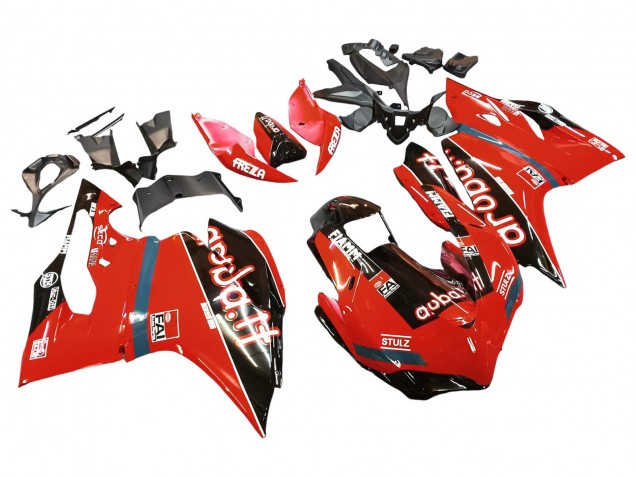 2015-2020 Ducati 959/1299 Motorcycle Fairings - Red Glossy Black Fiamm