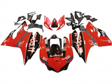 Cheap 2015-2020 Ducati 959/1299 Motorcycle Fairings - Red Glossy Black Fiamm