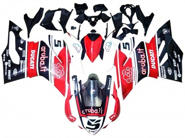 Cheap 2015-2020 Ducati 959/1299 Motorcycle Fairings - White Red Glossy Black Aruba 5