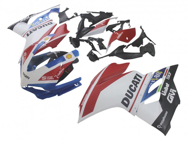 2015-2020 Ducati 1299 Motorcycle Fairings - White Red Blue Matte Black Unibat Flex-Box