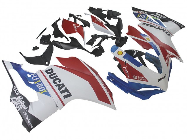 2015-2020 Ducati 1299 Motorcycle Fairings - White Red Blue Matte Black Unibat Flex-Box