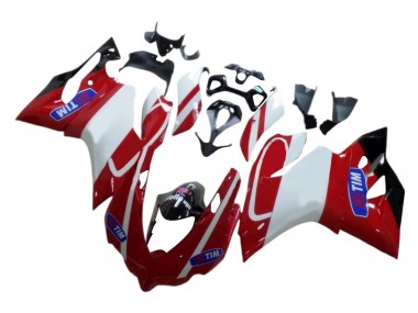 Cheap 2015-2020 Ducati 959/1299 Motorcycle Fairings - White Red Glossy Black Tim