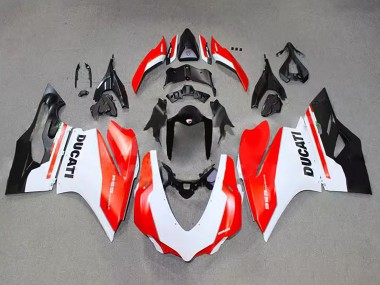 Cheap 2015-2020 Ducati 959 Motorcycle Fairing - White Red Glossy Black