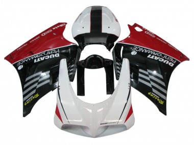 Cheap 1993-2005 Ducati 748/916/996/998 Motorcycle Fairings - White Red Glossy Black Racing Performance