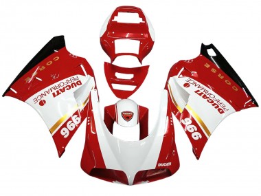 Cheap 1993-2005 Ducati 996 Motorcycle Fairings - White Red Gold Glossy Black Corse Performance