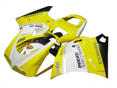 Cheap 1993-2005 Ducati 996 Motorcycle Fairing - White Yellow Glossy Black Corse Performance