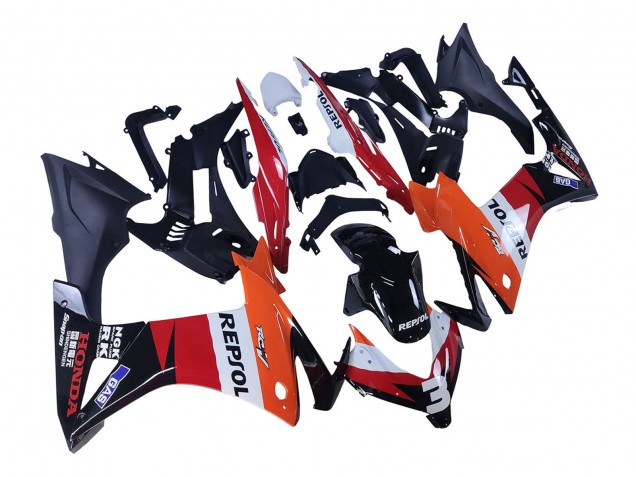 2013-2015 Honda CBR500R Motorcycle Fairings - Orange White Red Glossy Black Repsol 3