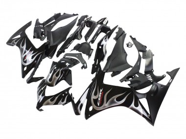 Cheap 2013-2015 Honda CBR500R Motorcycle Fairings - Glossy Black Silver Flame