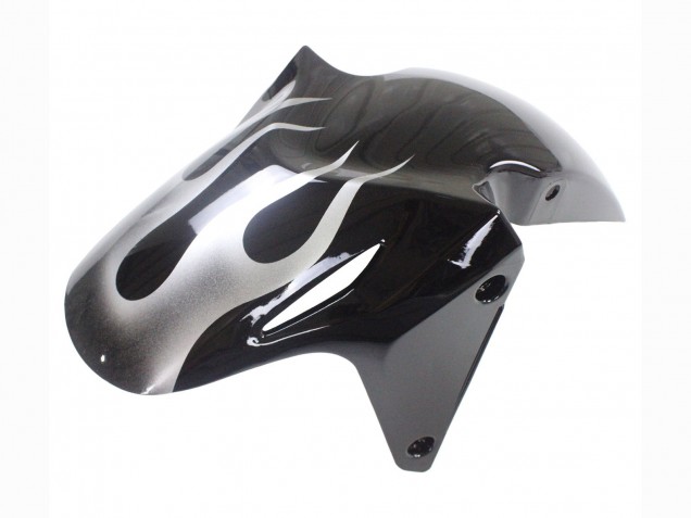 2013-2015 Honda CBR500R Motorcycle Fairings - Glossy Black Silver Flame