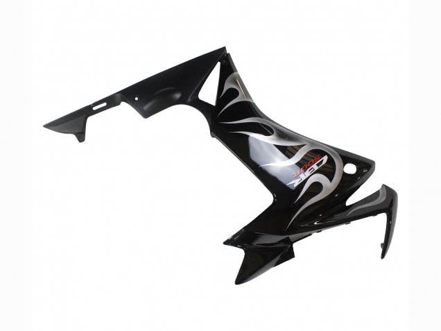 2013-2015 Honda CBR500R Motorcycle Fairings - Glossy Black Silver Flame