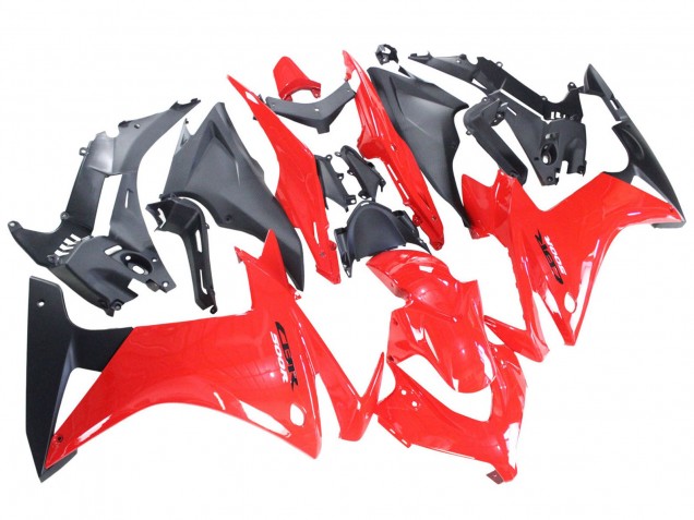2013-2015 Honda CBR500R Motorcycle Fairings - Red Matte Black