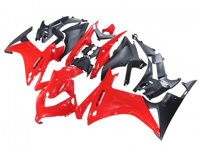 2013-2015 Honda CBR500R Motorcycle Fairings - Red Matte Black