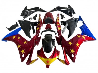 Cheap 2013-2015 Honda CBR500R Motorcycle Fairings - Red Blue Yellow Star