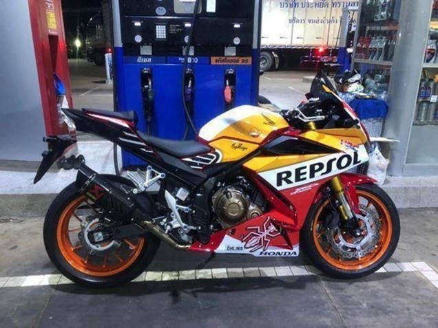 2016-2018 Honda CBR500R Motorcycle Fairings - Yellow White Red Repsol HRC