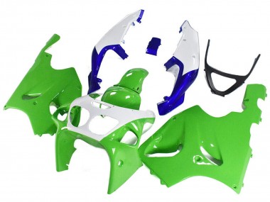 Cheap 1996-2003 Kawasaki ZX7R Motorcycle Fairings - White Green Blue
