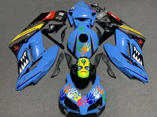 2004-2005 Honda CBR1000RR Motorcycle Fairing - Blue Yellow Black Red Shark