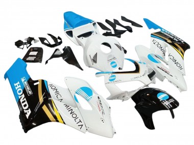 Cheap 2004-2005 Honda CBR1000RR Motorcycle Fairings - White Light Blue Yellow Black Konica Minolta