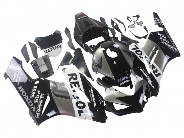 2004-2005 Honda CBR1000RR Motorcycle Fairing Kits - Silver White Glossy Black Repsol