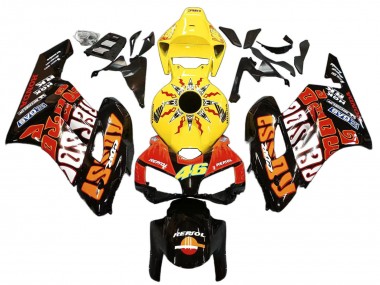 Cheap 2004-2005 Honda CBR1000RR Motorcycle Fairings - Yellow Orange Glossy Black Repsol Rossi 46