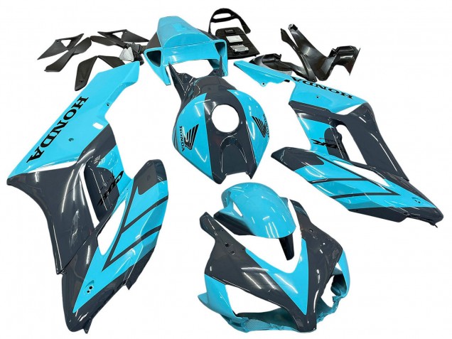 2004-2005 Honda CBR1000RR Motorcycle Fairings - Light Blue Glossy Black