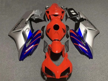 Cheap 2004-2005 Honda CBR1000RR Motorcycle Fairings - Silver Blue Red Stripe
