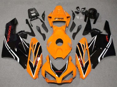Cheap 2004-2005 Honda CBR1000RR Motorcycle Fairings - Orange White Glossy Black Stripe