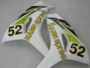 Cheap 2006-2007 Honda CBR1000RR Motorcycle Fairings - White Green Glossy Black Hannspree 52