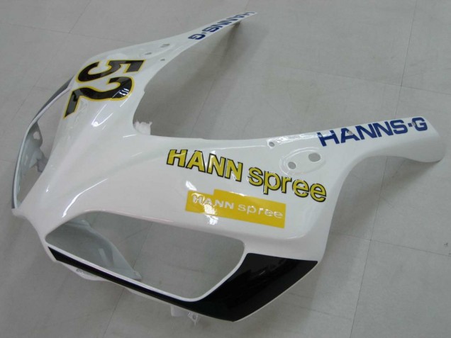 2006-2007 Honda CBR1000RR Motorcycle Fairings - White Green Glossy Black Hannspree 52