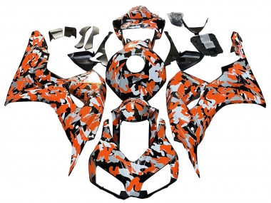 Cheap 2006-2007 Honda CBR1000RR Motorcycle Fairings - Black Orange Silver Camouflage