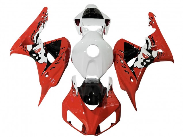 2006-2007 Honda CBR1000RR Motorcycle Fairings - White Red Glossy Black