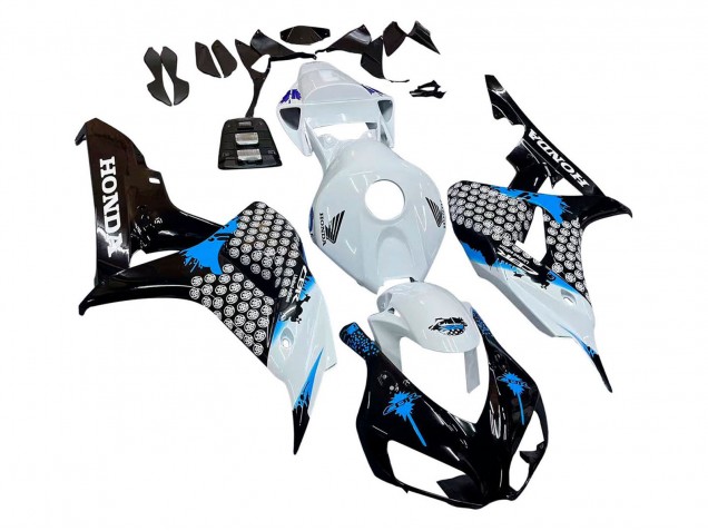 2006-2007 Honda CBR1000RR Motorcycle Fairing - White Blue Glossy Black