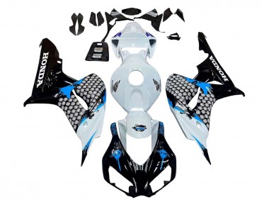 Cheap 2006-2007 Honda CBR1000RR Motorcycle Fairing - White Blue Glossy Black