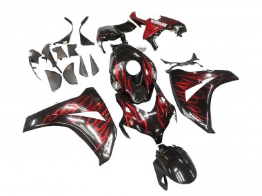 Cheap 2008-2011 Honda CBR1000RR Motorcycle Fairing - Glossy Black Red Flame