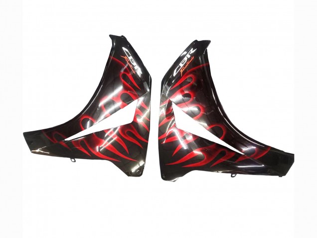 2008-2011 Honda CBR1000RR Motorcycle Fairing - Glossy Black Red Flame