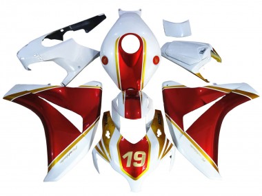 Cheap 2008-2011 Honda CBR1000RR Motorcycle Fairings - White Red Gold 19
