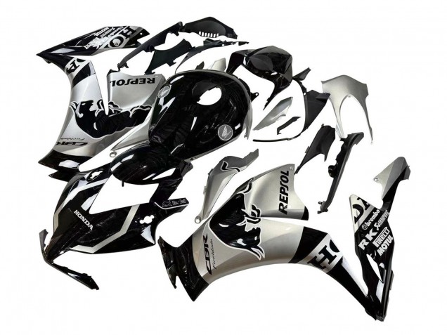 2012-2016 Honda CBR1000RR Motorcycle Fairings - Silver Glossy Black Repsol Red Bull