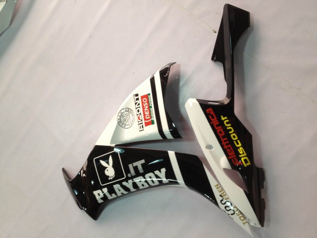 2012-2016 Honda CBR1000RR Motorcycle Fairings - White Glossy Black Rizoma Playboy