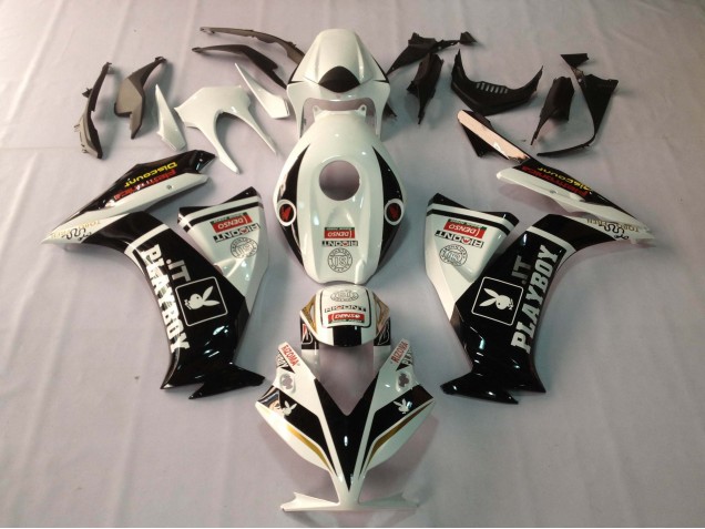 2012-2016 Honda CBR1000RR Motorcycle Fairings - White Glossy Black Rizoma Playboy