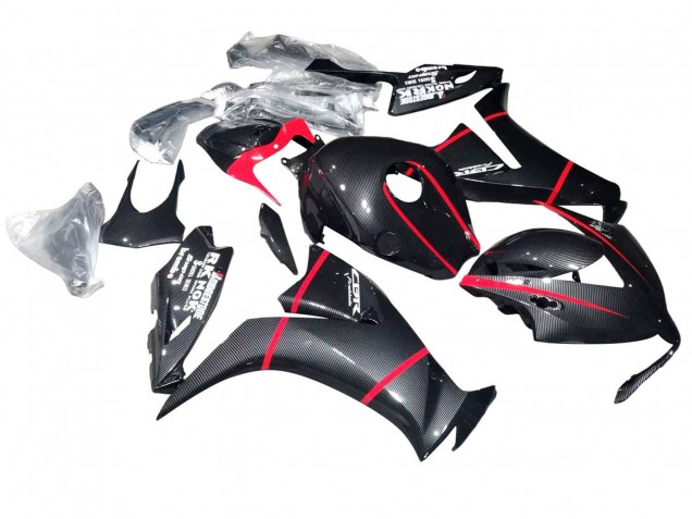 2012-2016 Honda CBR1000RR Motorcycle Fairings - Black Carbon Fiber Red