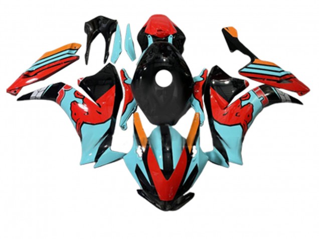 2012-2016 Honda CBR1000RR Motorcycle Fairings - Red Light Blue Glossy Black