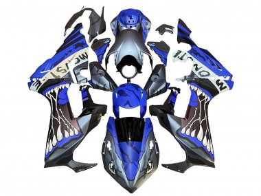 Cheap 2017-2023 Honda CBR1000RR Motorcycle Fairings - Blue Grey Glossy Black Monster